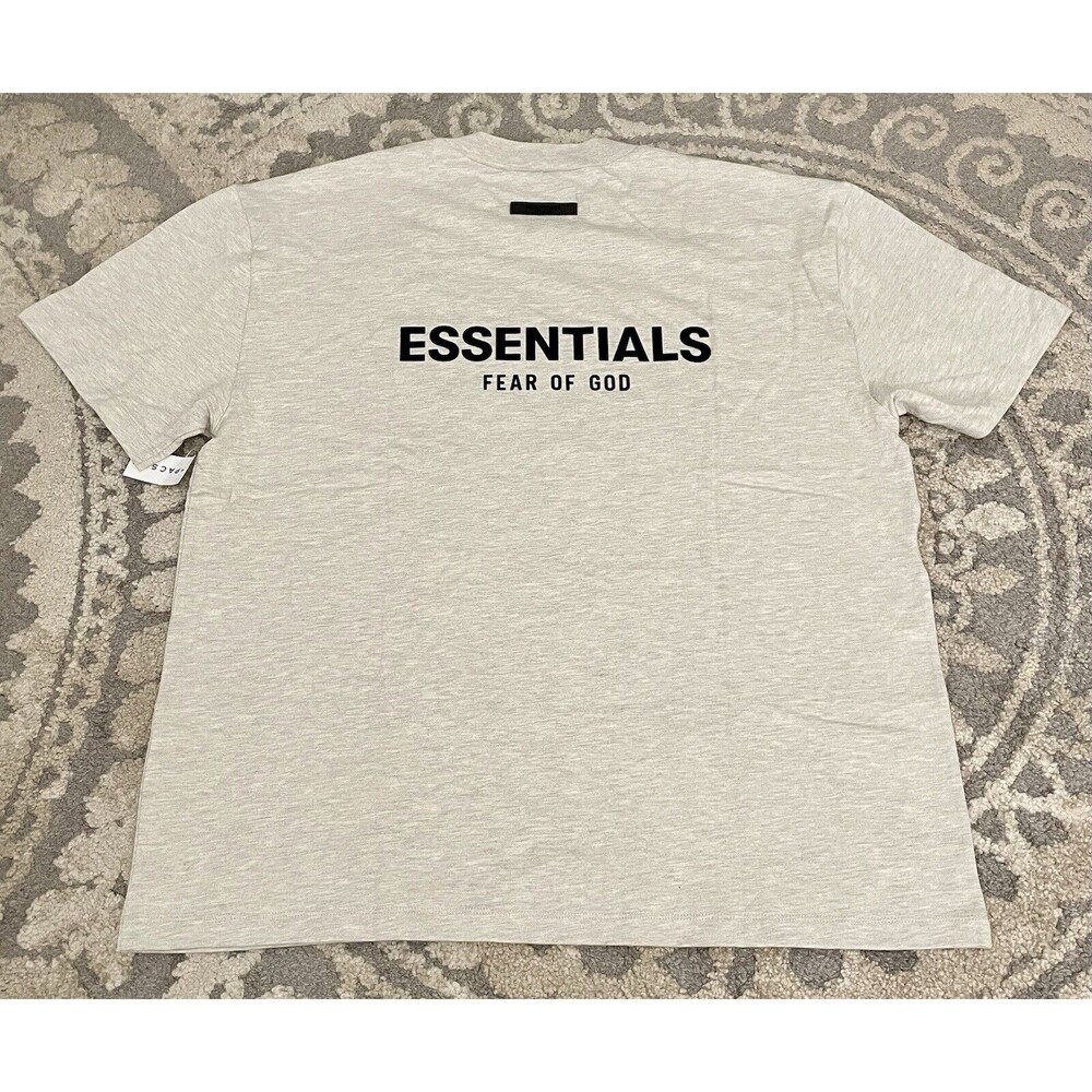 Fear of God Essentials Light Oatmeal Short Sleeve T-Shirt Size Large (SS22) XL